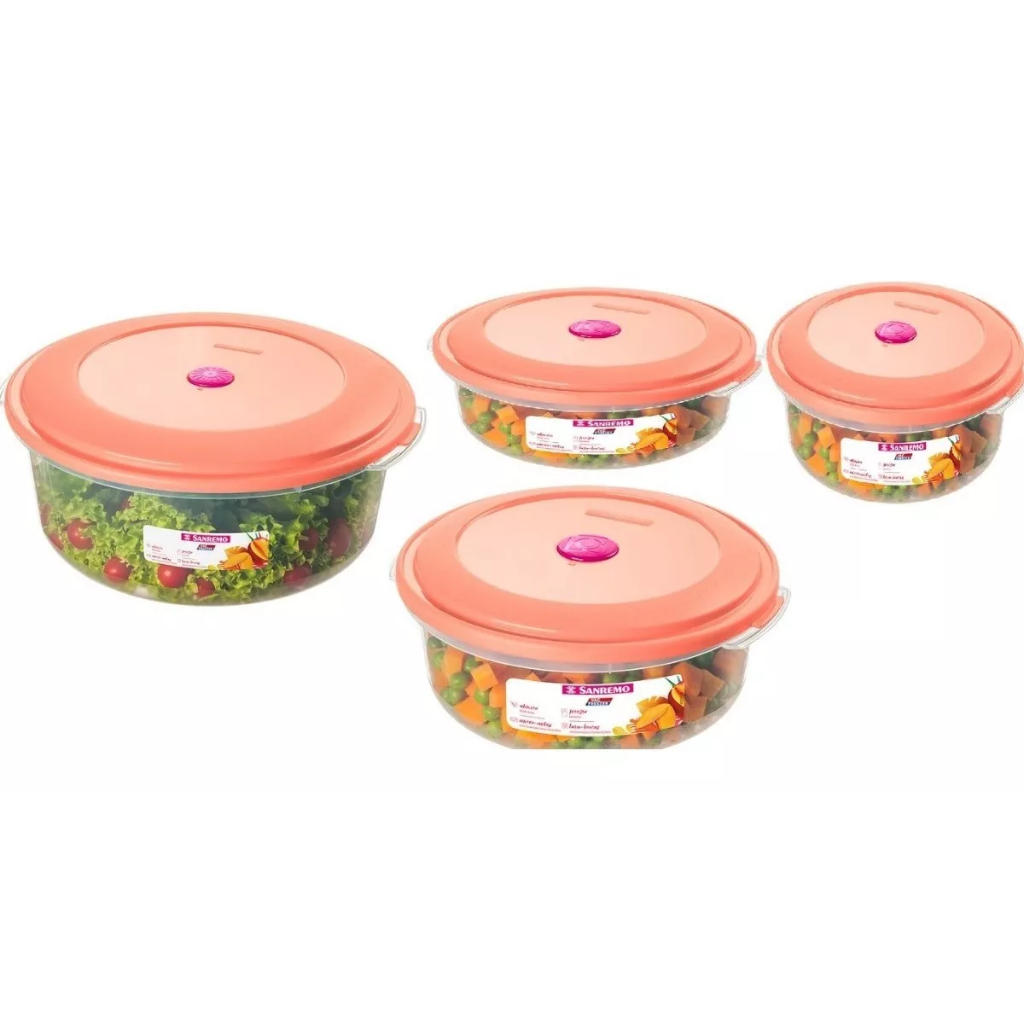 Conjunto 4 Potes Herméticos Sanremo Alimentos Grande Ao Mini  SR 560/2C