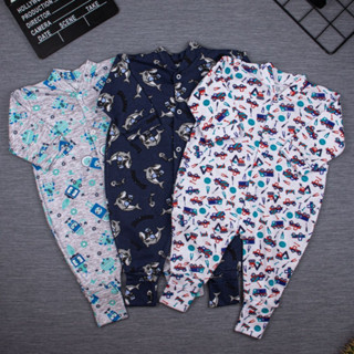Kit 3 Macacão de Bebe Vira Pé - Diversas Estampas Divertidas e Alegre (P/M/G)