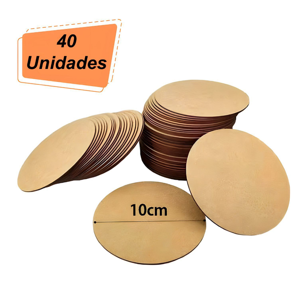 40 Porta Copo Descanso de Copo Supla Disco  10 cm Madeira Mdf Cortado a Laser em Oferta na Shopee