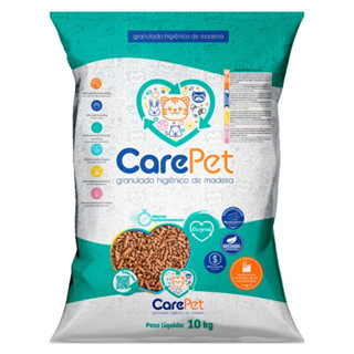 Granulado Higiênico de Madeira Carepet Original Para Gatos 10kg