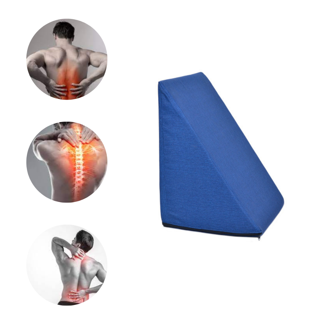 TRAVESSEIRO ENCOSTO TRIANGULAR REPOUSO ZIPER AZUL