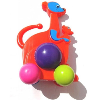 Brinquedo Didático Canguru Com Rodinhas 26CM Plástico Color - Brinquedos Infantil Brincando e Aprendendo Mercotoys