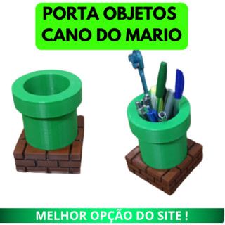 Porta Objetos Decorativo Super M - Pipe Warp Cano mario Geek Gamer