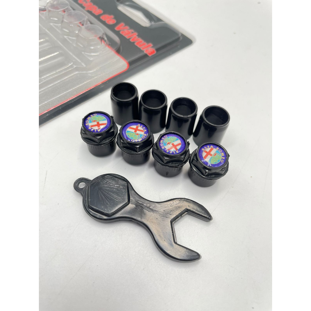 Tampa Bico Valvula Pneu Roda Alfa Romeo Capa Preto