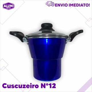 Cuscuzeiro Individual Nordestino Alumínio - Cozimento a vapor - com alça N°12 Vermelho COCA