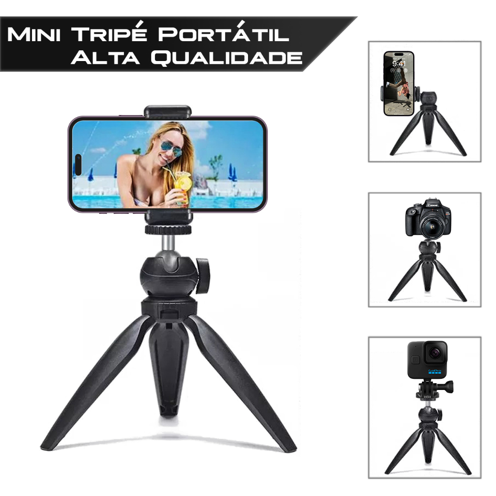 Mini Tripe Articulavél Flexivel para Celular e Camera