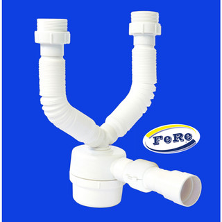 SIFÃO COPO DUPLO BRANCO FLEXIVEL PORCA PVC MARCA FERE