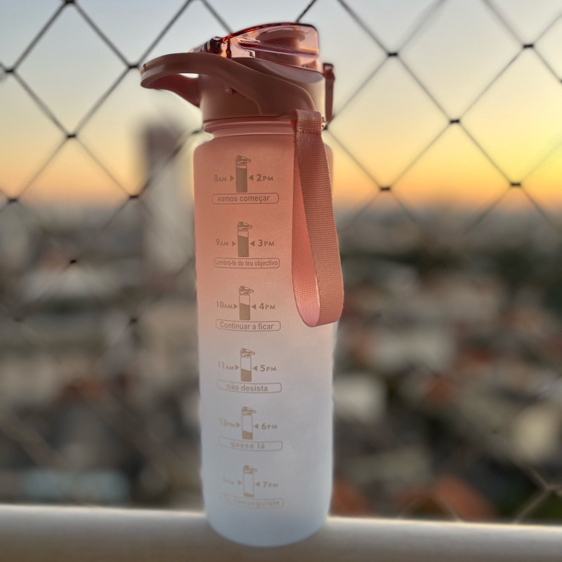 Garrafa De Água Motivacional De Grande Capacidade Portátil De 1000ML Vários Modelo Em Degradê