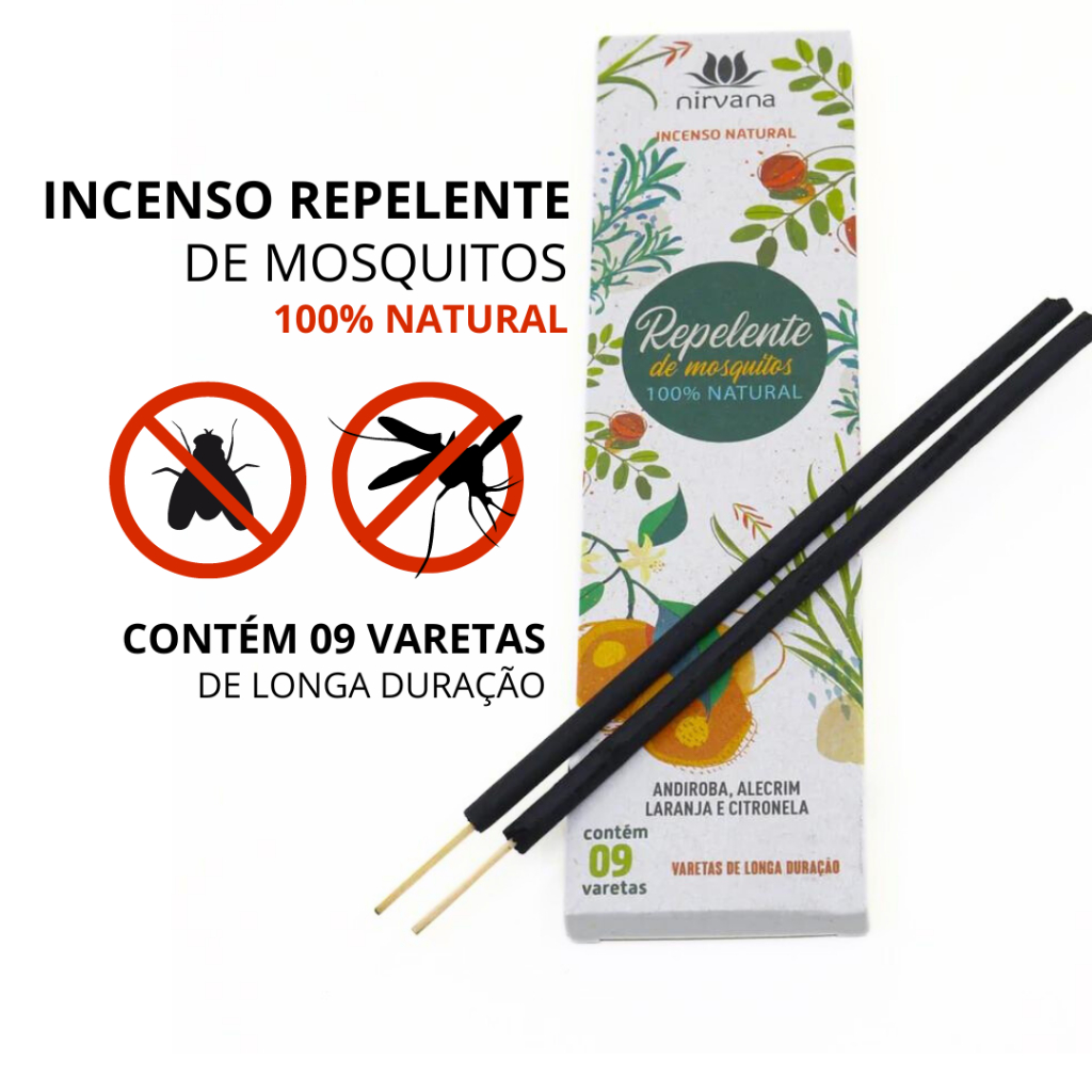Incenso Repelente Mata Mosquitos Moscas Natural Nirvana em Oferta na Shopee
