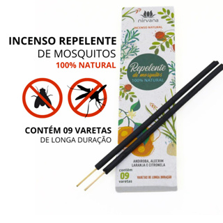 Incenso Repelente Mata Mosquitos Moscas Natural Nirvana em Oferta na Shopee