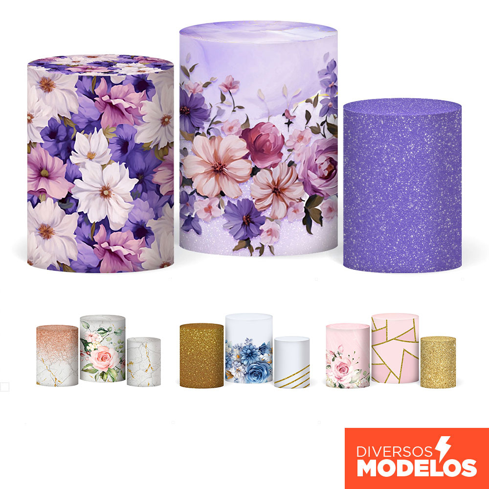 Capa de Cilindro Festa Flores Veste Fácil em Tecido com Elástico para Festas Diversos Modelos em Oferta na Shopee