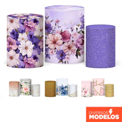 Capa de Cilindro Festa Flores Veste Fácil em Tecido com Elástico para Festas Diversos Modelos