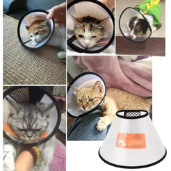 Colar Elizabetano Pós Cirúrgico Pet Cachorro e Gato Proteção Para Evitar Mordida E Lamber Feridas
