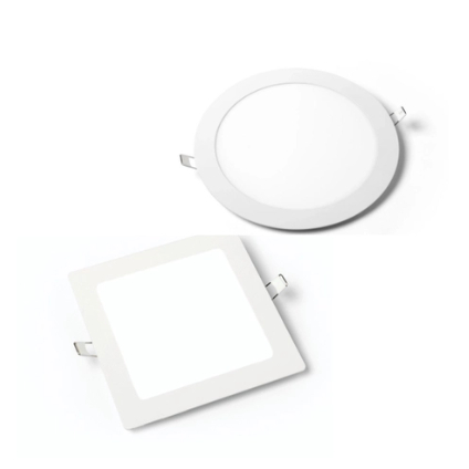 kit 10 Painel Led 12w aluminio luminária plafon Embutir Redondo/Quadrado bivolt em Oferta na Shopee
