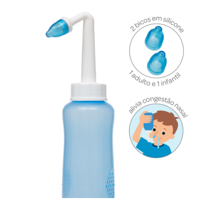 Kit Lavador Nasal Higienizador Lavagem Sinusite 300ml Uma Pça yobel
