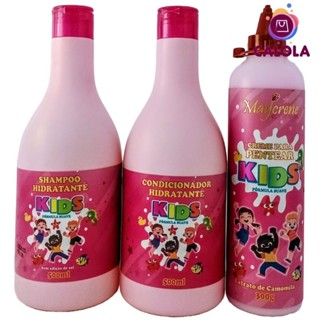 kit kids hidratante Maycrene feminino (shampoo, condicionador, creme de pentear 500ml)