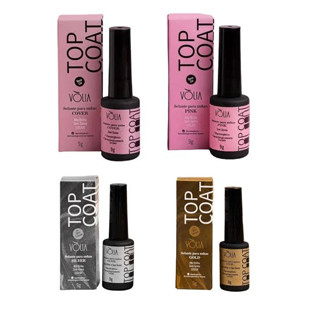 Top coat Volia Cores UV/LED Anti Risco Cover-Pink-Silver-Gold