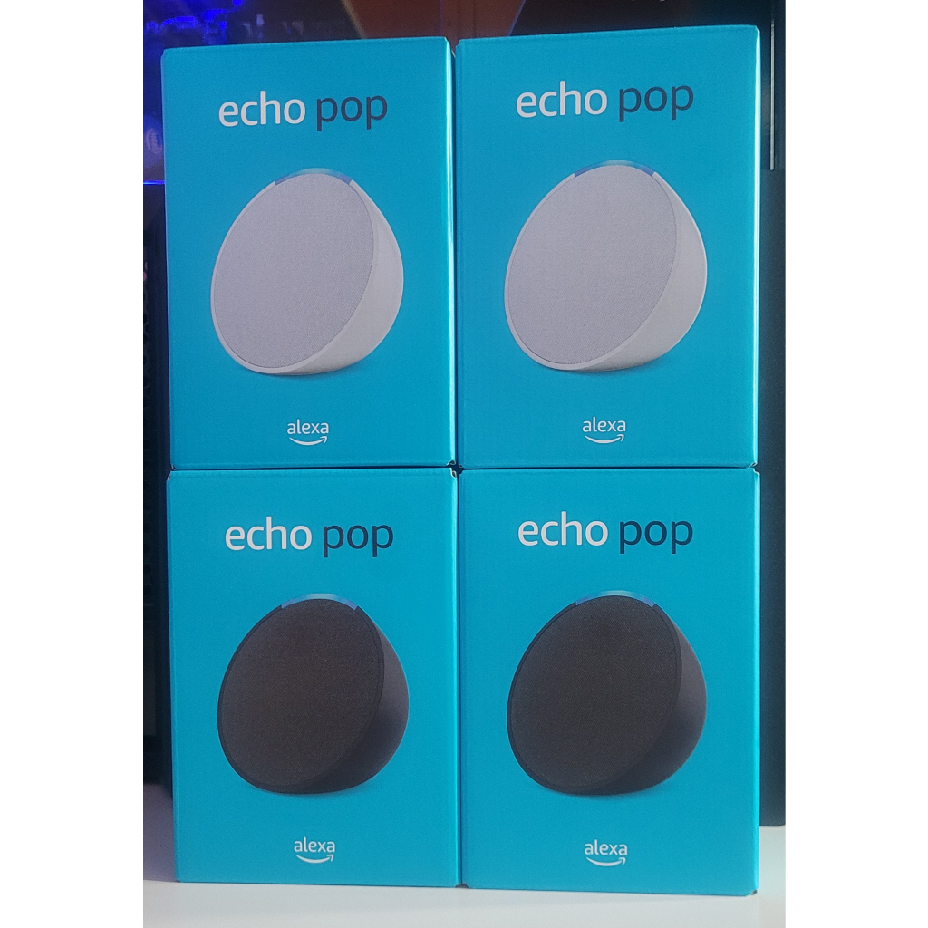 Echo Pop: Smart Speaker Compacto Com Som Envolvente e Alexa - Cor Preta/Branca (Lacrado)