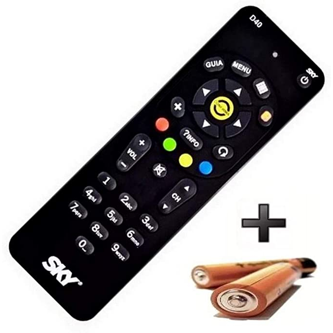 Kit 05 Controle Sky Digital E Sky-livre D40 Original + Pilha