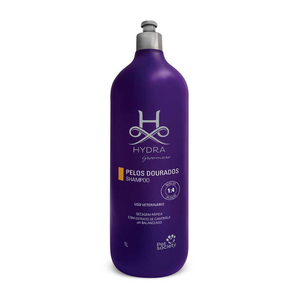 Shampoo Pet Cães Gatos Hydra Groomers Pelos Dourados 1L (1:4)