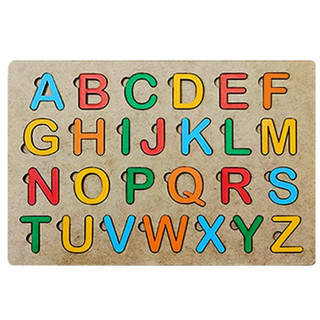 Alfabeto Educativo Colorido com Peças destacáveis em MDF (Madeira) em Oferta na Shopee