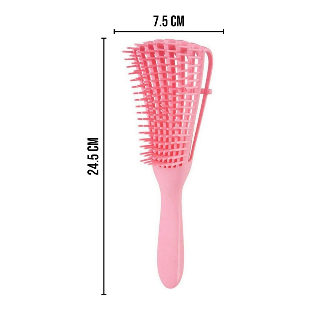 Escova Polvo Para Cabelos Cacheados e Crespos Desembaraçadora Anti-Quebra 8 Pontas Flexíveis Pente Polvo Escova Polvo p/ Cabelo Ondulado, Cacheado e Crespo ...