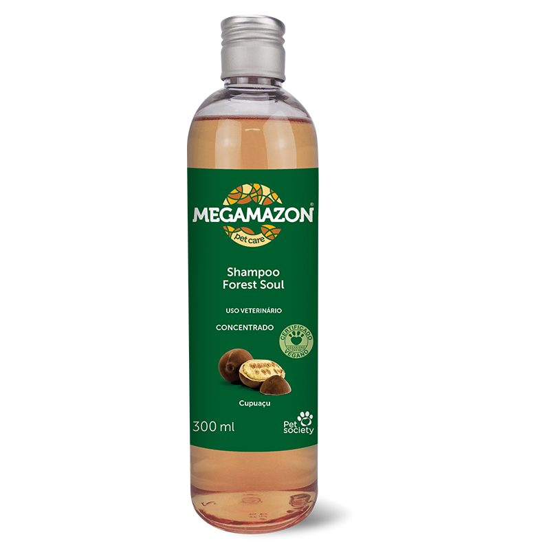 Shampoo Pet Society Megamazon Forest Soul Cupuaçu Vegano Cães Gatos 300mL