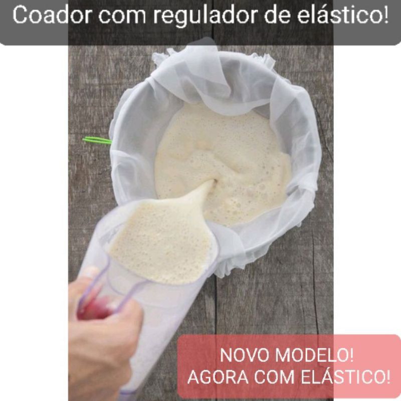 NOVO MODELO!AGORA COM ELÁSTICO! 3 UNID. POR 22.00! Coador de voal para leite Vegetal e suco verde