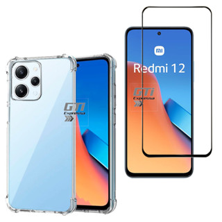 Kit Capa Anti Impacto e Película De Vidro 3D 9D Para Xiaomi Redmi 12