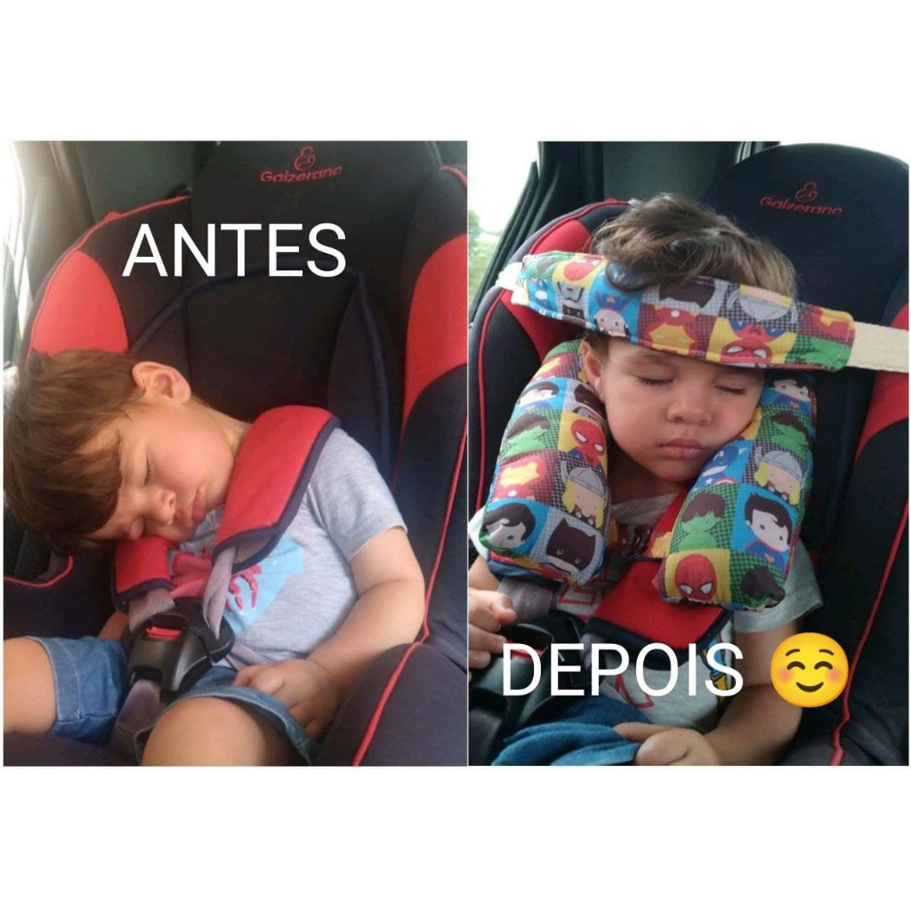 Almofada Protetor de pescoço + Faixa par Testa  Carro veicular viajem criança bebe conforto