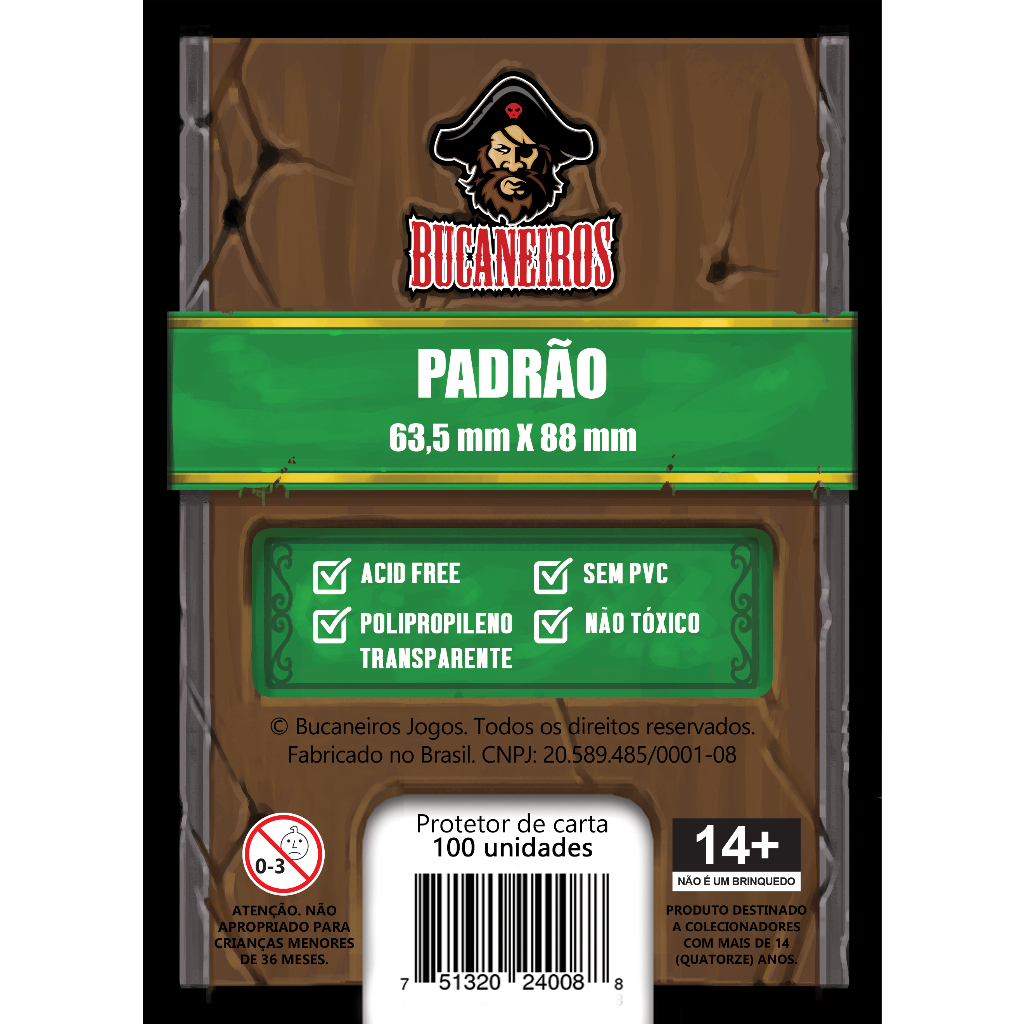 Sleeve Padrão Bucaneiros (63,5x88mm) - 100 Unidades - Shield - Pokemon Magic Kpop