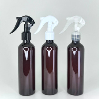 10 und Frasco pet cilíndrico âmbar 240ml com válvula borrifador gatilho R. 24/415