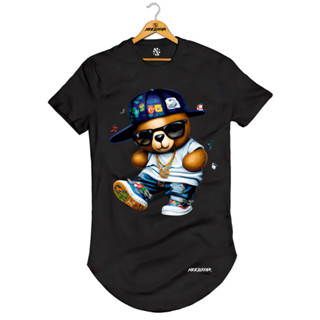 Camisa Camisetão Longline Blusão Needstar Urso Mala 75