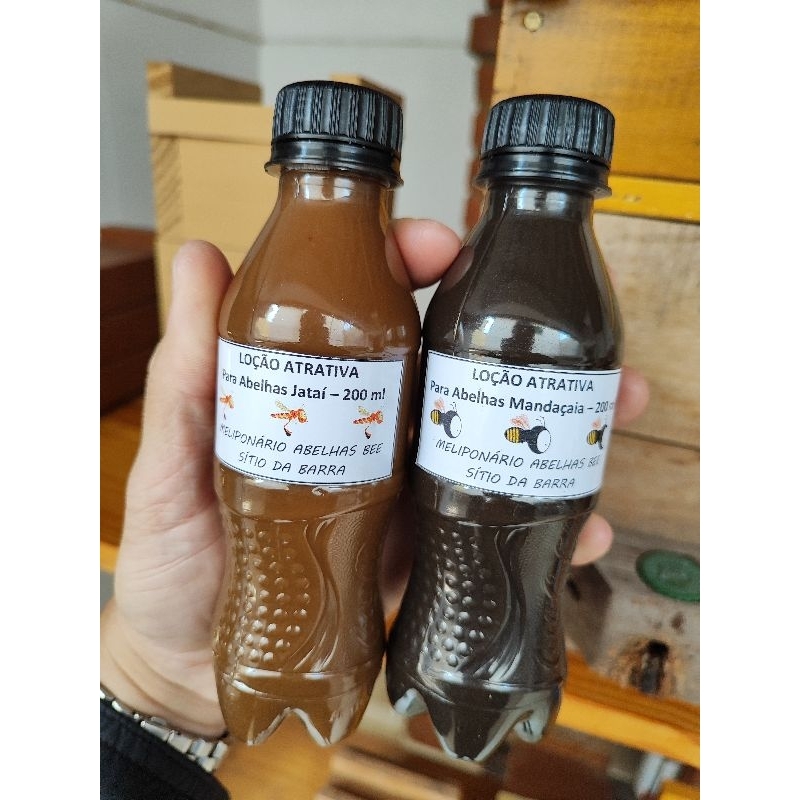 kit de Atrativos de Abelhas Sem Ferrão Jataí 200 ml + Mandaçaia 200 ml + Cera