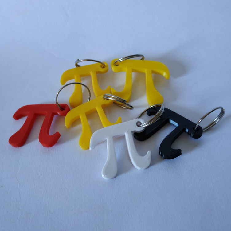 Chaveiros Letra PI - Kit 10 unidades - Curso de matemática - Impressão 3d