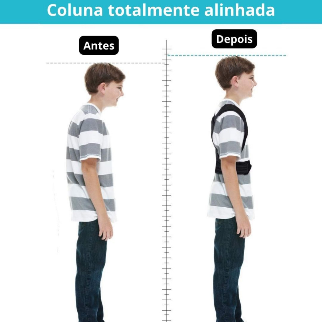Cinta Postural Corretor Infantil Unissex Meninos E Meninas Para Criança E Adolescente Corrigir Lombar Coluna. — imagem 2 de 2
