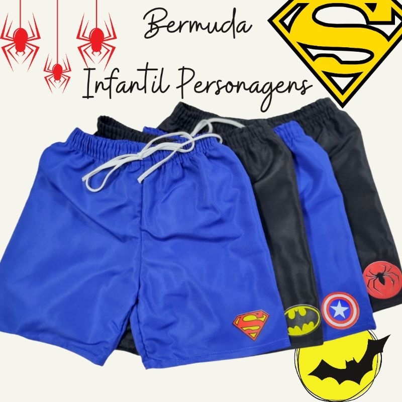 Bermuda infantil Menino Personagens