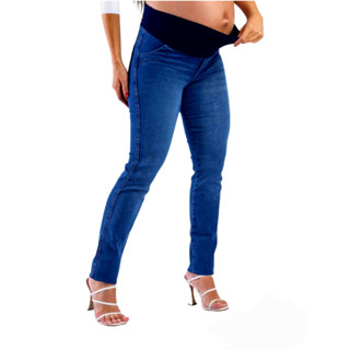 Calça jeans gestante grávida amaciado inicio ao fim da gestação