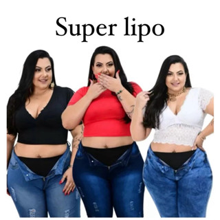 Calças jeans plus size com cinta