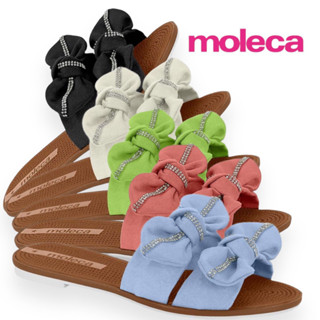 Sandalia Rasteira Moleca Original Rasteirinha Flat Feminina Strass Fashion Laços Estilo Lancamento Conforto Casual