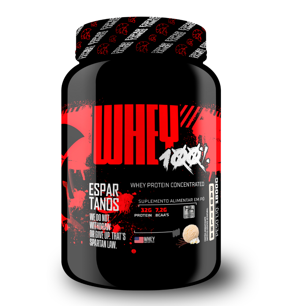 Whey Protein Concentrado 100% Pure 1800g WPC 80 - Espartanos