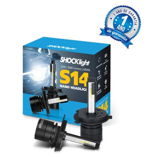 Par de Lâmpadas s14 Mini Shocklight 6000K 7.200 lumens h1 h3 h4 h7 h8 h9 h11 hb3 hb4 h27 h16