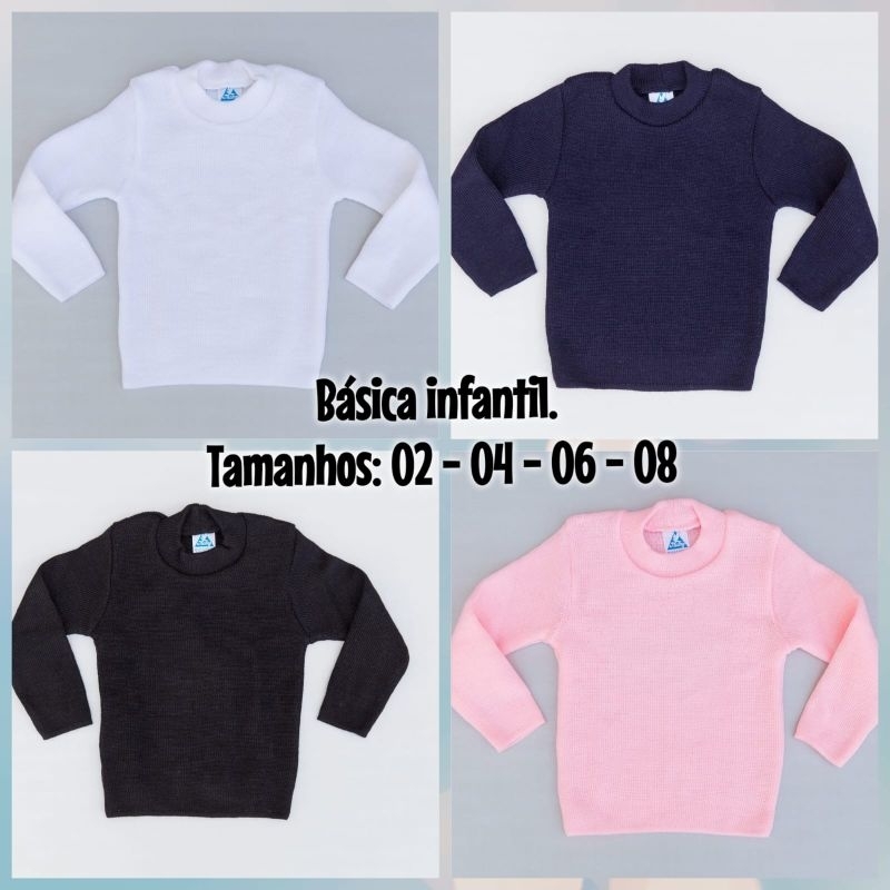 Blusa cacharrel básica infantil , de tricô em lã, de origem nacional - Top 1 mais vendida.