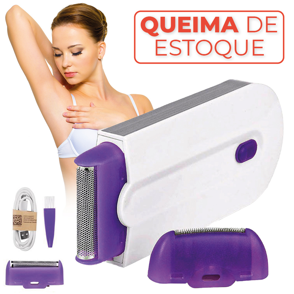 Depilador Feminino Eletrico Removedor Aparador De Pelos 2 Em 1 Sem Fio Recarregavel USB