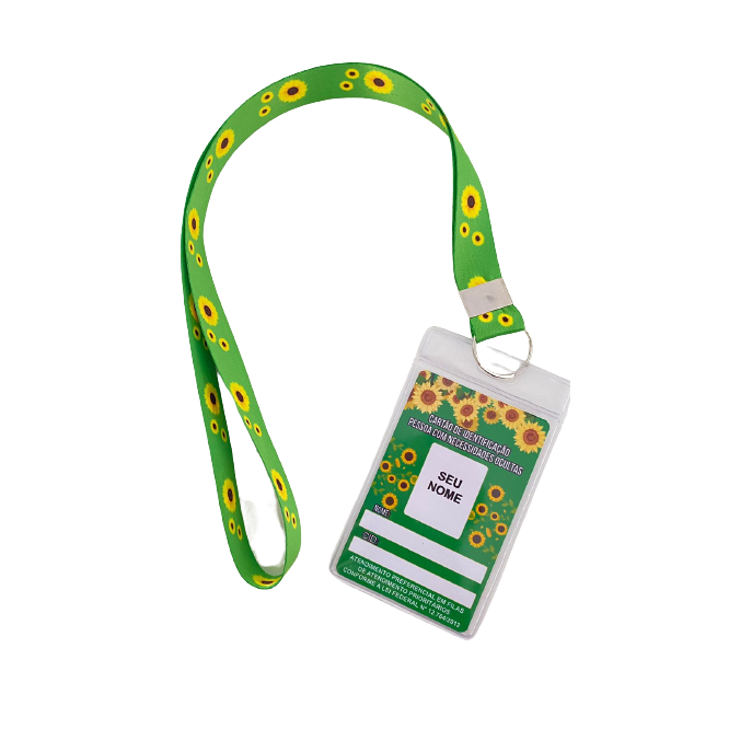 Crachá Girassol + Cordão Girassol +  porta crachá (PARA SER PREENCHIDO) em Oferta na Shopee