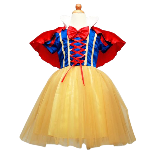 Vestido Infantil de Festa Fantasia de Princesa A Branca De Neve