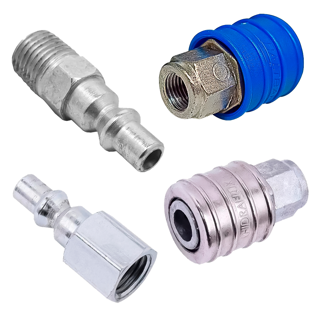 Engate Rápido E Pino 1/4" NPT Baixa E Alta Vazão Hidráulica Conexão Prático Sem Vazamentos