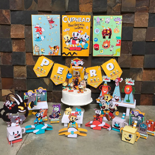 cuphead | kit festa cuphead | decoração cuphead | festa na escola cuphead | só um bolinho cuphead | enfeite cuphead