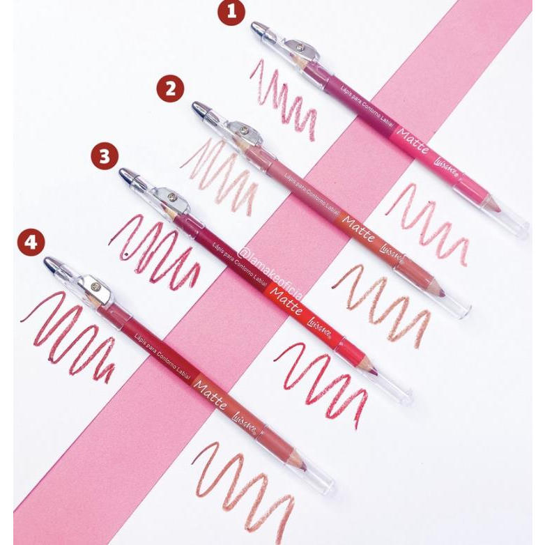 Lápis Labial Duo Luisance Matte/Fosco Lápis de Boca com Duas Pontas para Contorno dos Lábios com Apontador L852