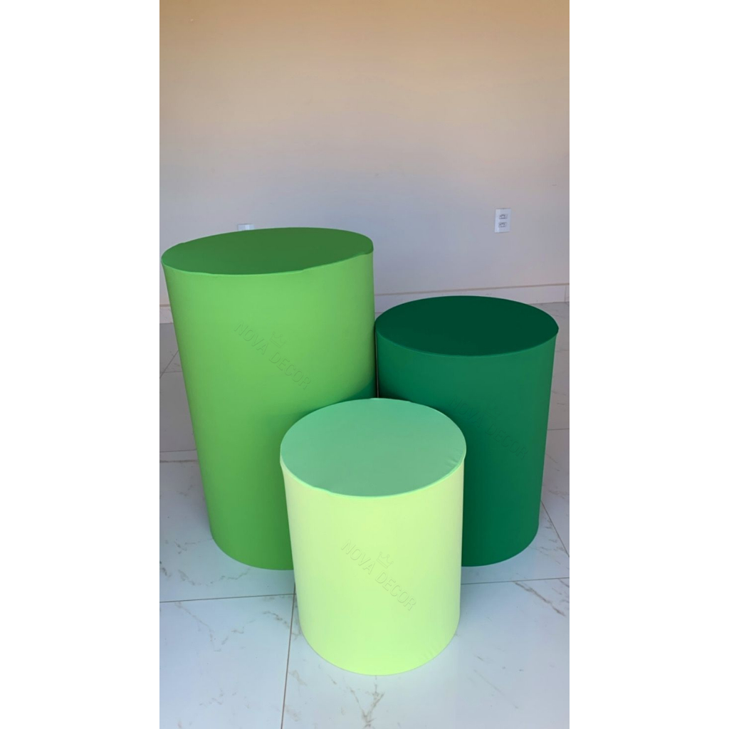 TRIO CAPAS PARA MESAS CILINDROS VESTE FÁCIL - TONS VERDE